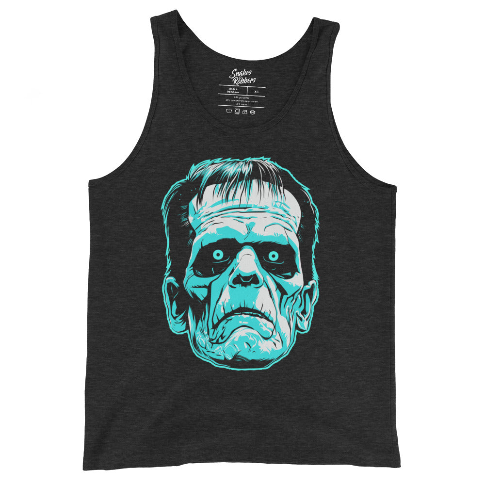 Charcoal-Black Triblend Frankenstein's Monster Men's Tank Top