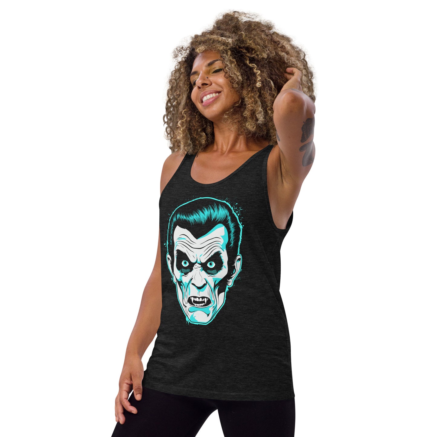 Charcoal-Black Triblend Dracula Men's Tank Top