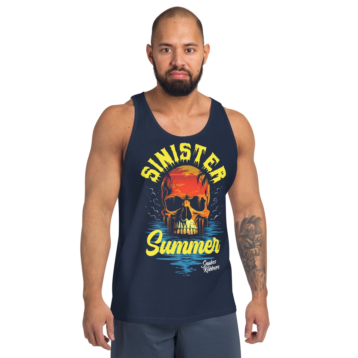 Sinister Summer Sunset skull Unisex Tank Top