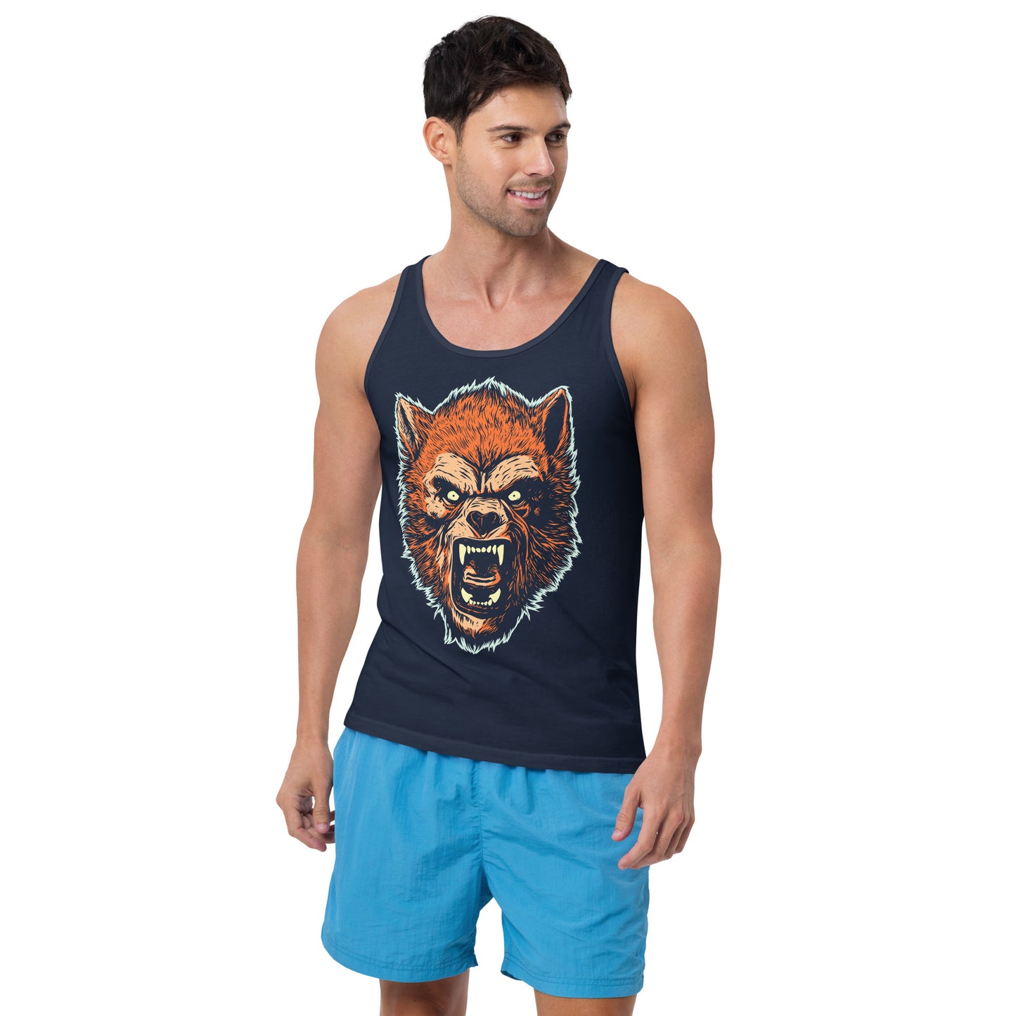 Navy Werewolf Men's Tank Top