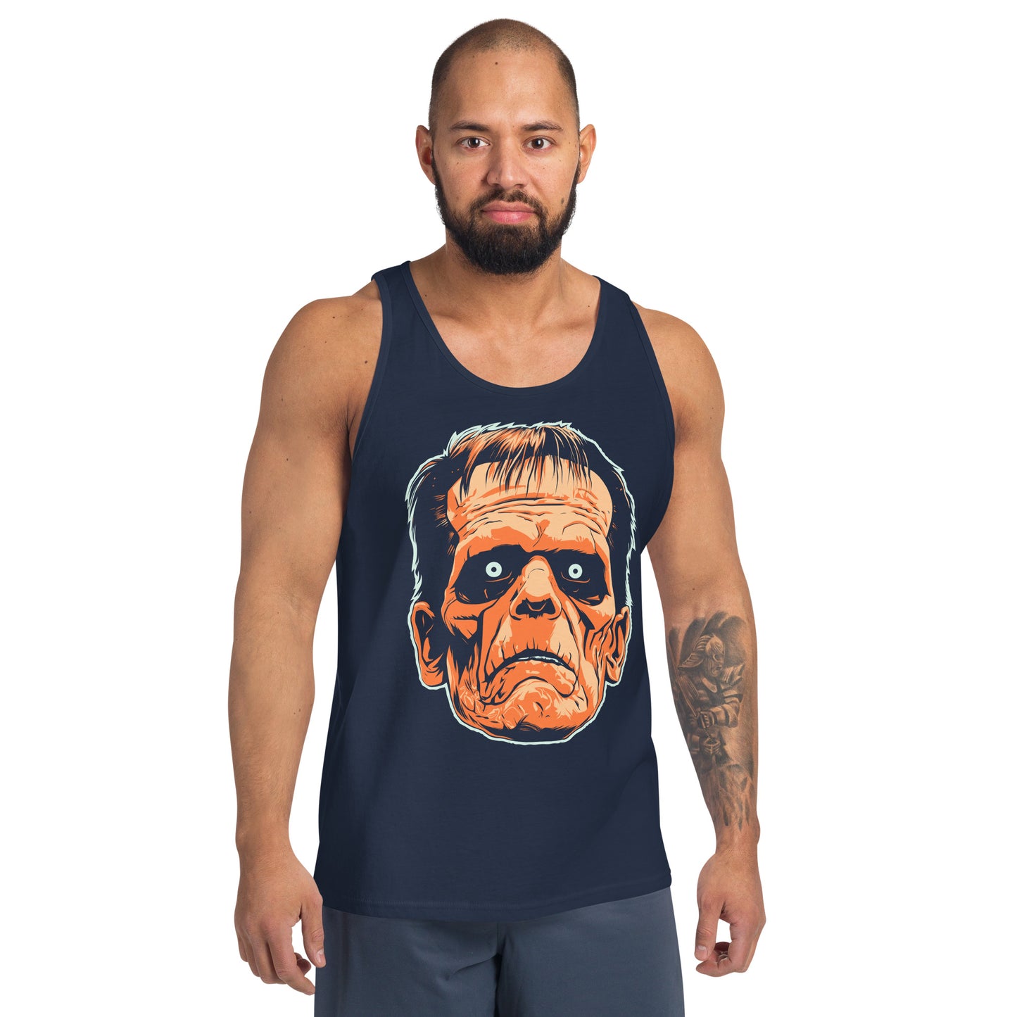 Navy Frankenstein's Monster  Men's Tank Top