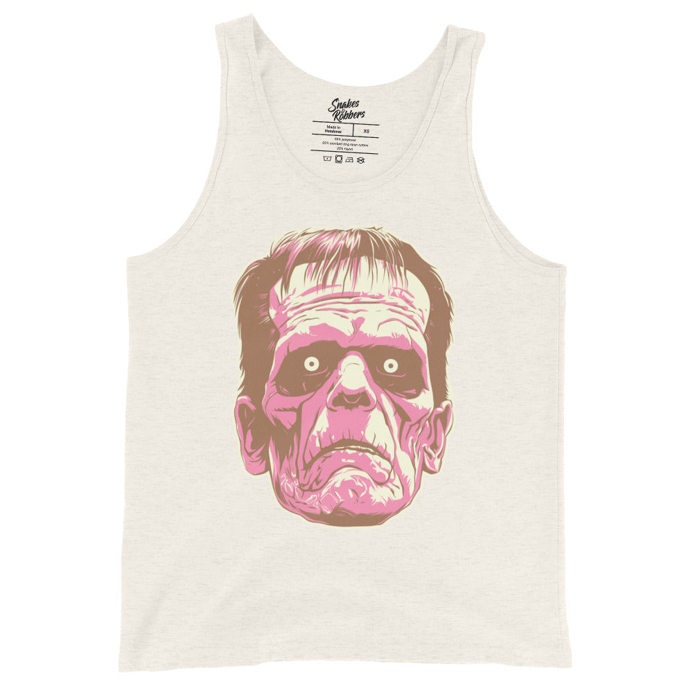 Oatmeal Triblend Frankenstein's Monster Men's Tank Top