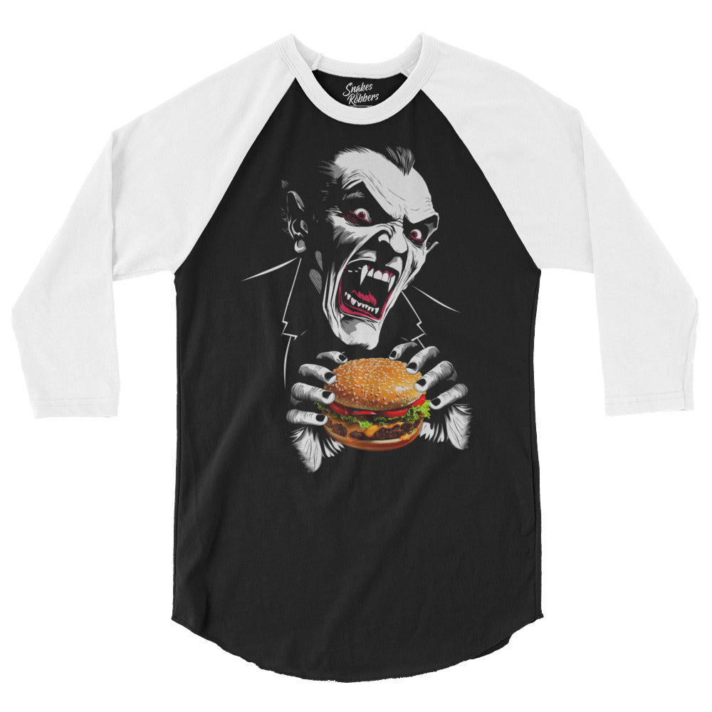 Count Cheese Burger 3/4 sleeve raglan shirt