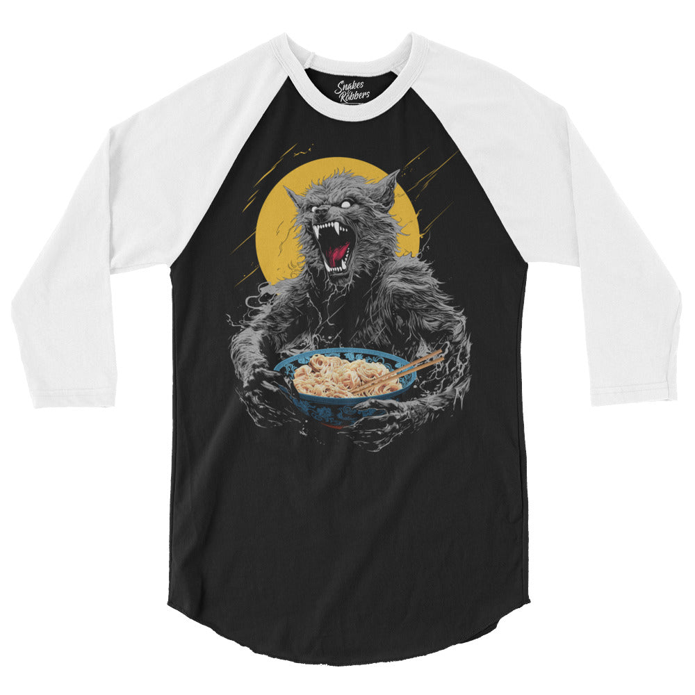 Ramen Wolf 3/4 sleeve raglan shirt