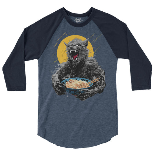 Ramen Wolf 3/4 sleeve raglan shirt