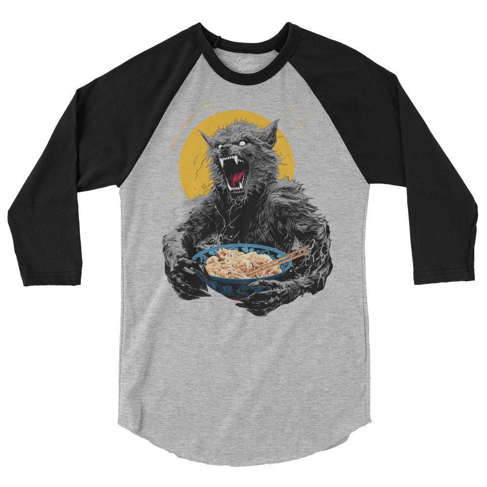 Ramen Wolf 3/4 sleeve raglan shirt