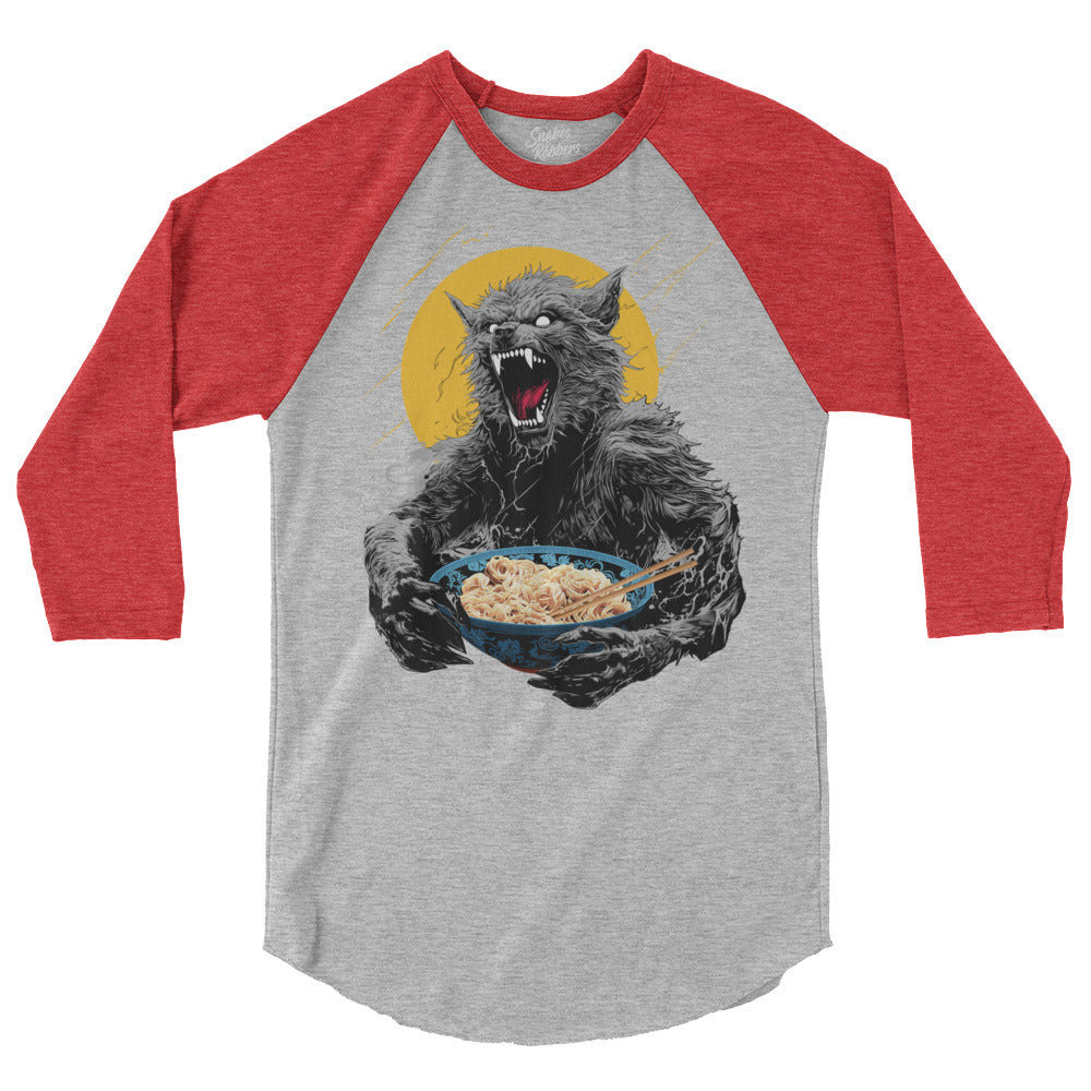 Ramen Wolf 3/4 sleeve raglan shirt