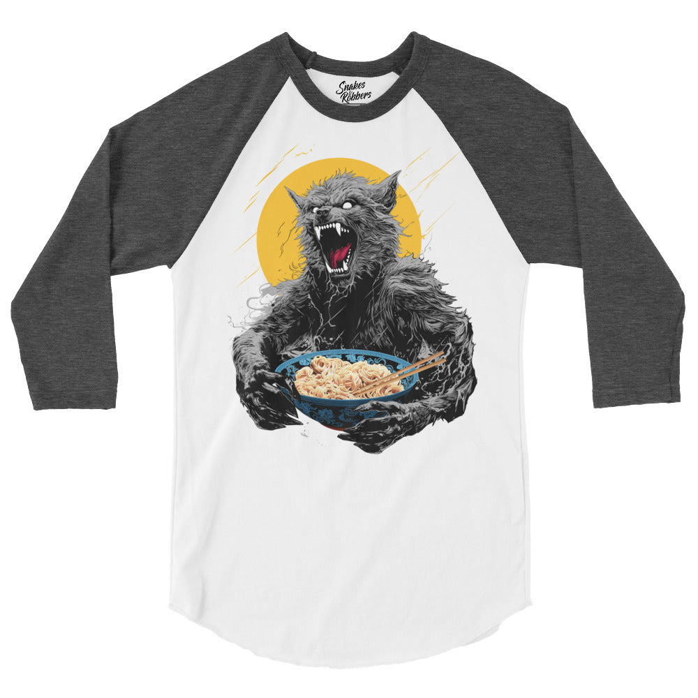 Ramen Wolf 3/4 sleeve raglan shirt