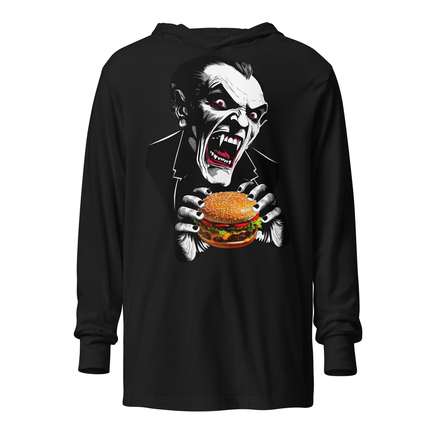 Count Cheese Burger Hooded long-sleeve tee