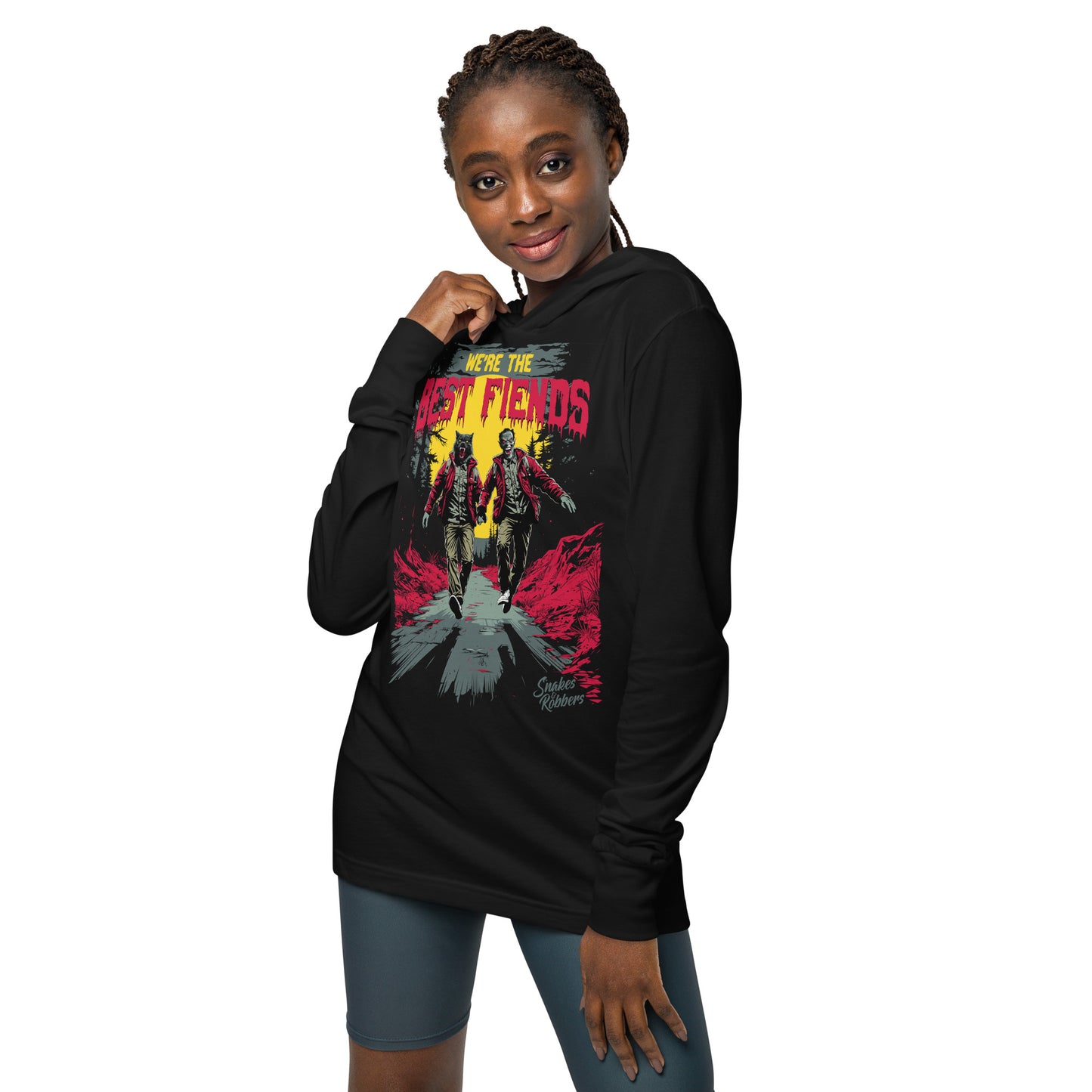 We're the Best Fiends Hooded long-sleeve tee