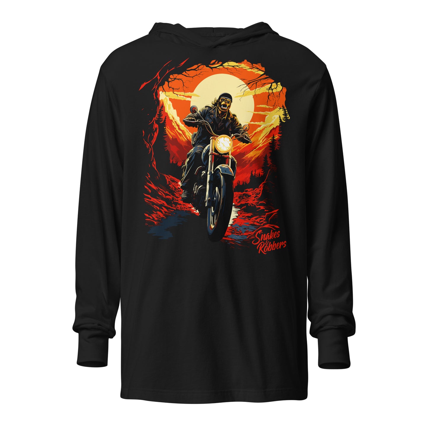 Asphalt Alpha Hooded long-sleeve tee