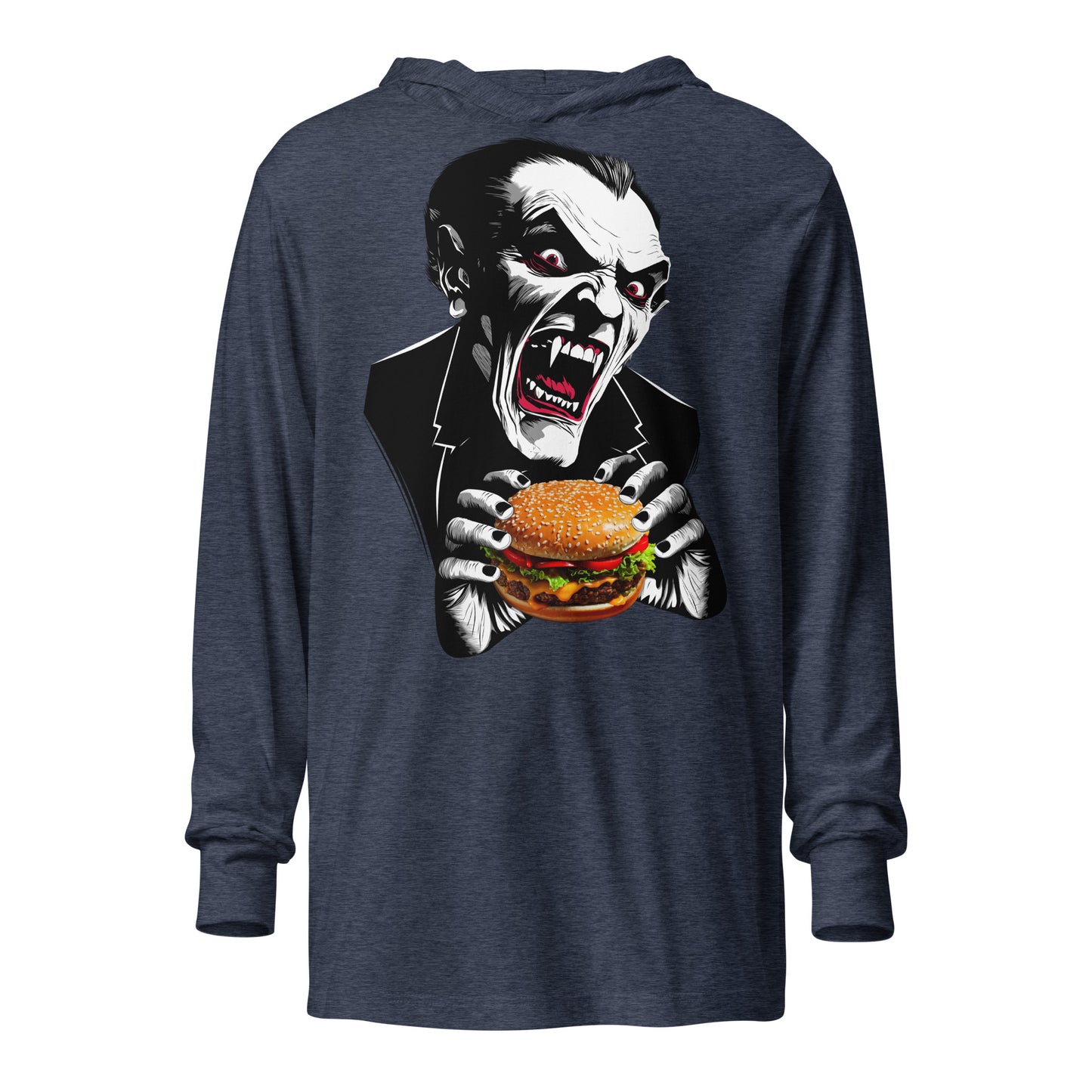 Count Cheese Burger Hooded long-sleeve tee