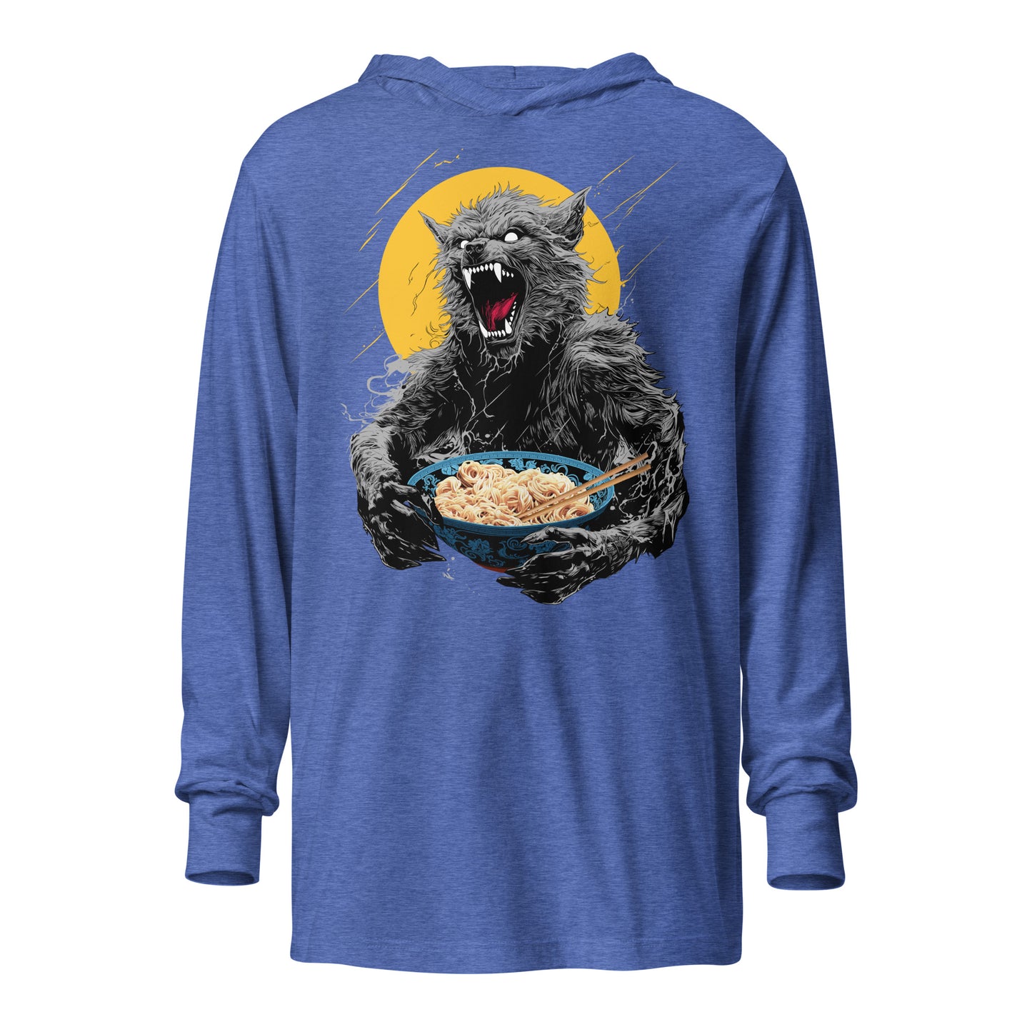 Ramen Wolf Hooded long-sleeve tee