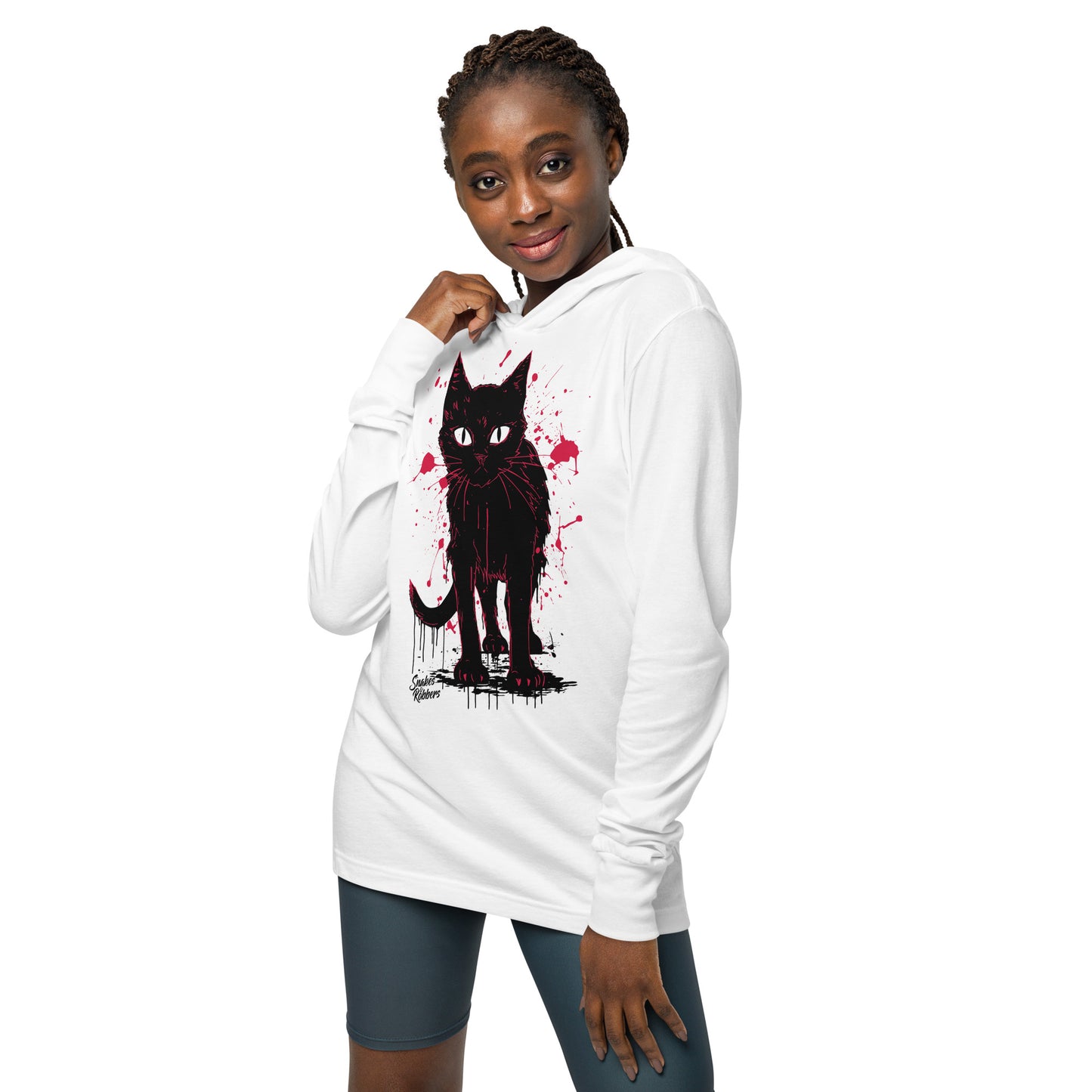 Cursed Cat Hooded long-sleeve tee