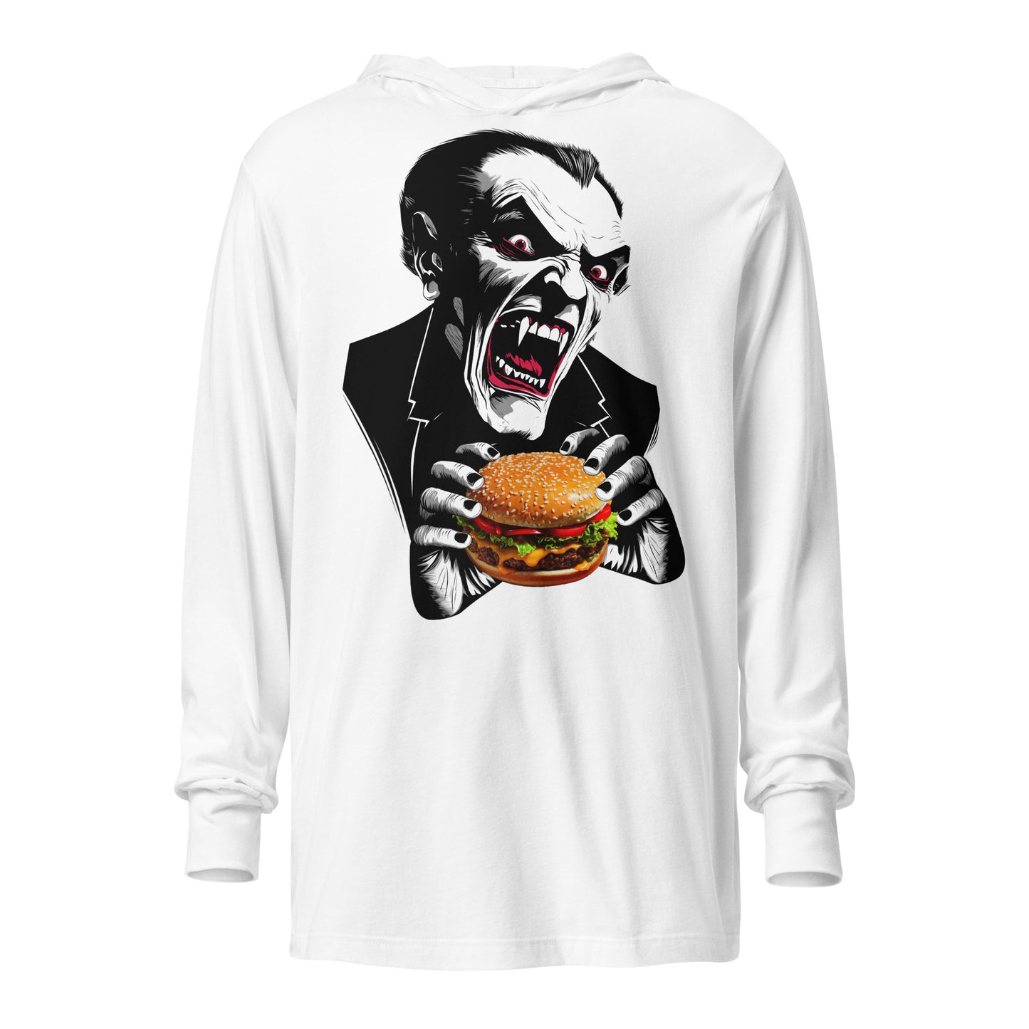 Count Cheese Burger Hooded long-sleeve tee