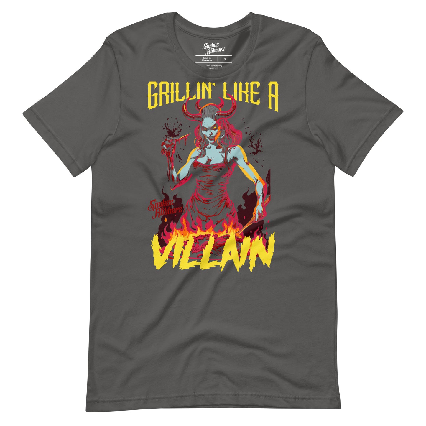 Grillin' Like a Villain Demoness Unisex Retail Fit T-Shirt