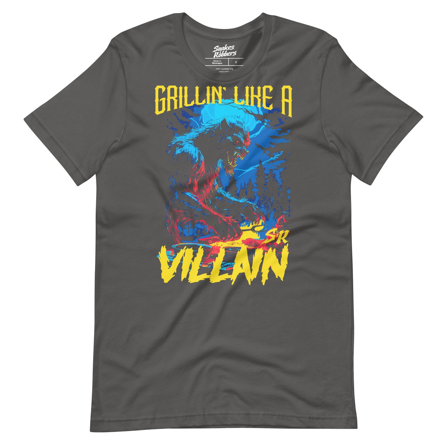 Grillin' like a Villain Werewolf Unisex Retail Fit T-Shirt