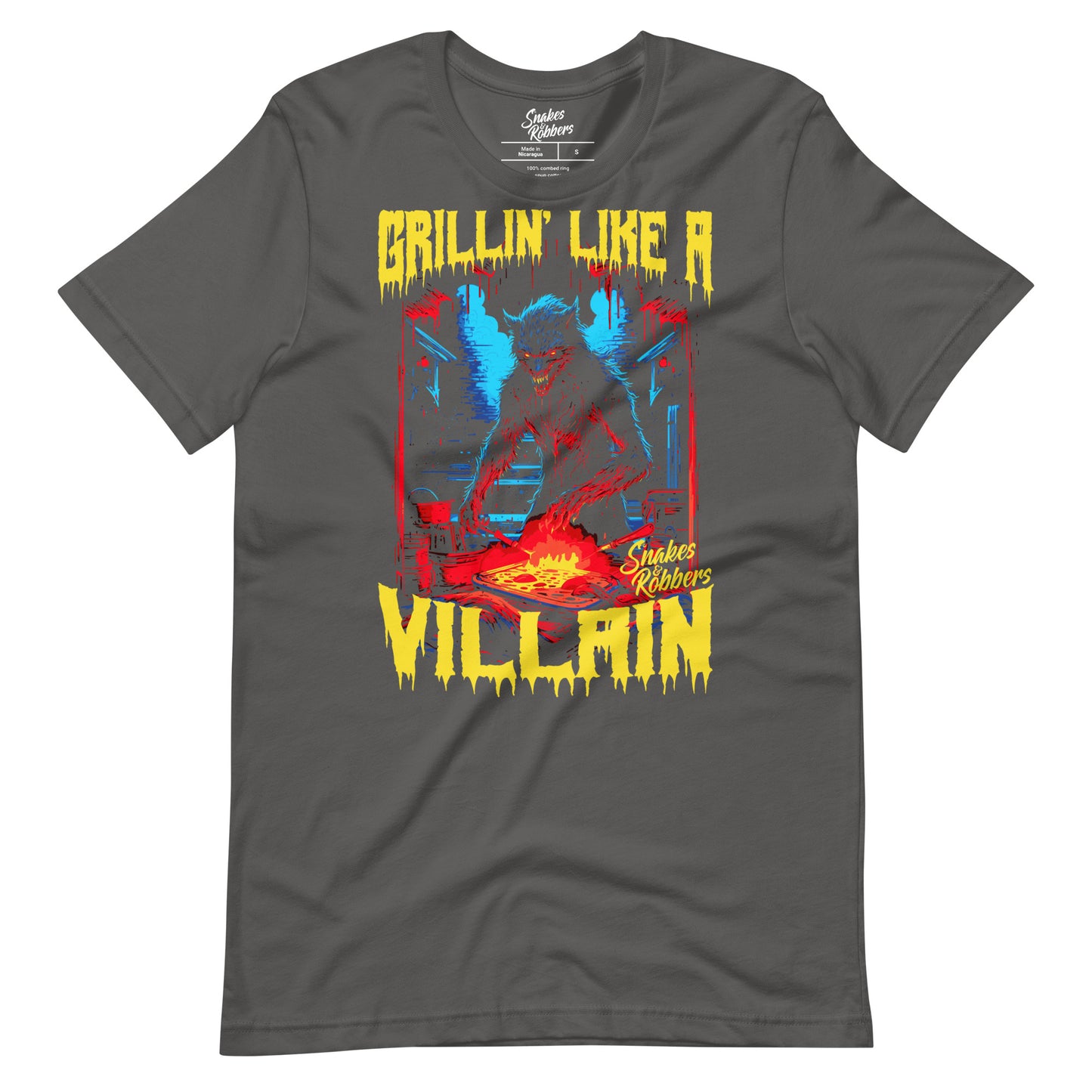 Grillin' like a Villain Werewolf Unisex Retail Fit T-Shirt