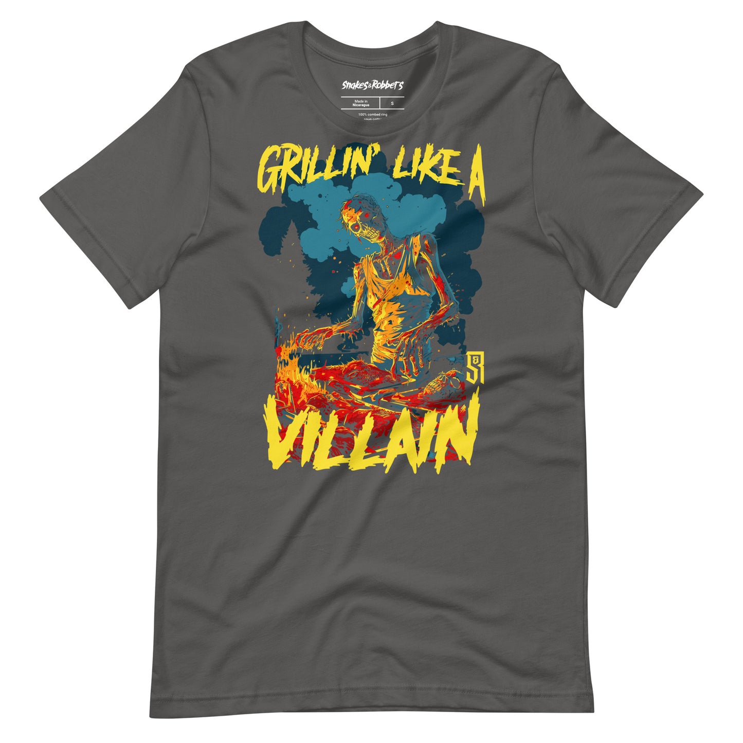 Grillin' like a Villain Zombie Unisex Retail Fit T-Shirt