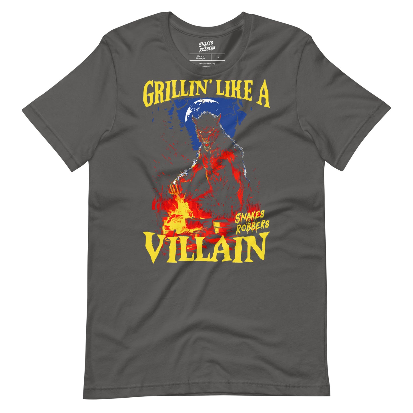 Grillin' like a Villain Werewolf Unisex Retail Fit T-Shirt