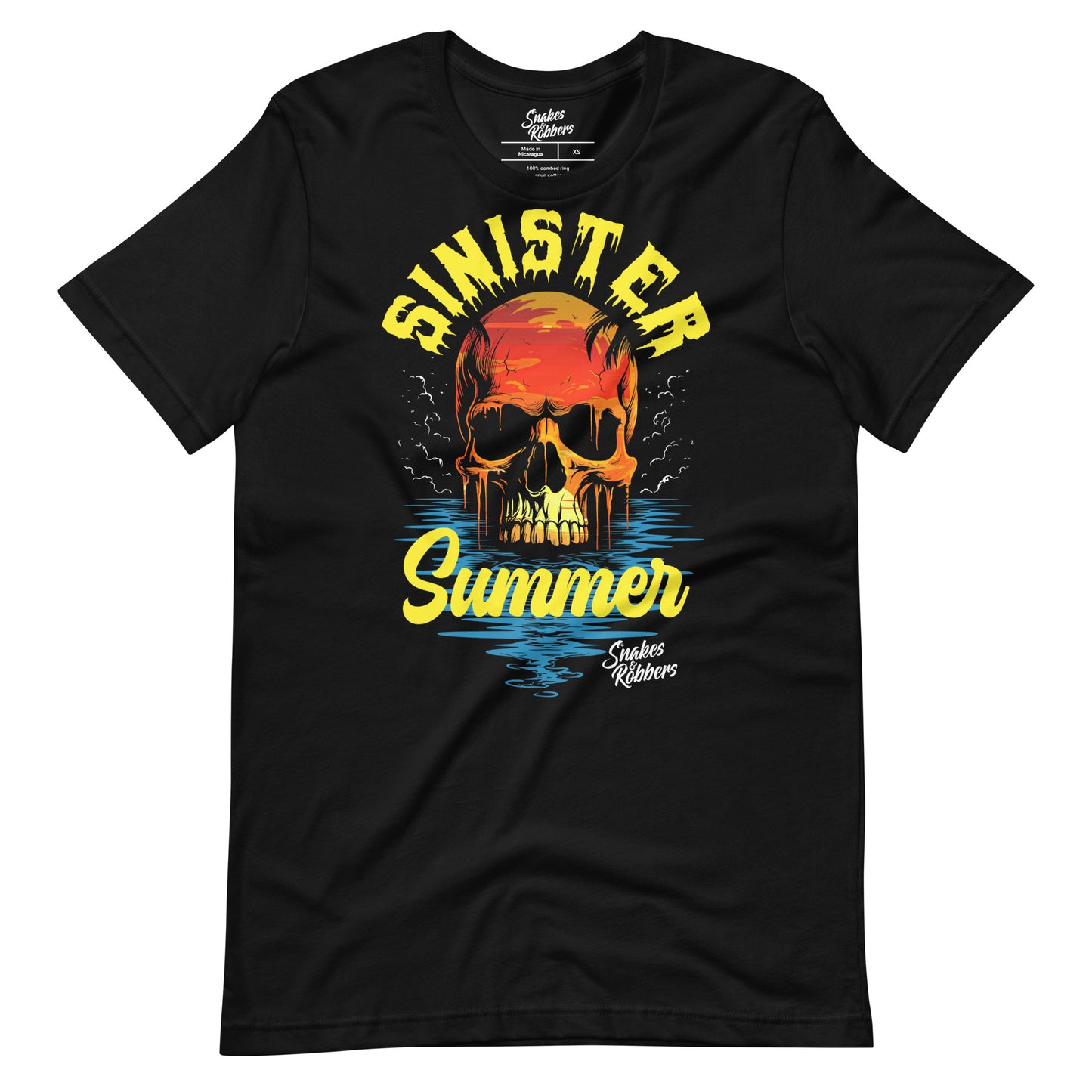 Sinister Summer Skull Sunset Unisex Retail Fit T-Shirt