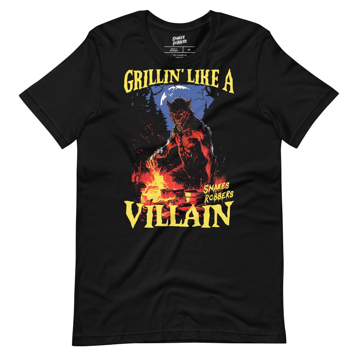 Grillin' like a Villain Werewolf Unisex Retail Fit T-Shirt