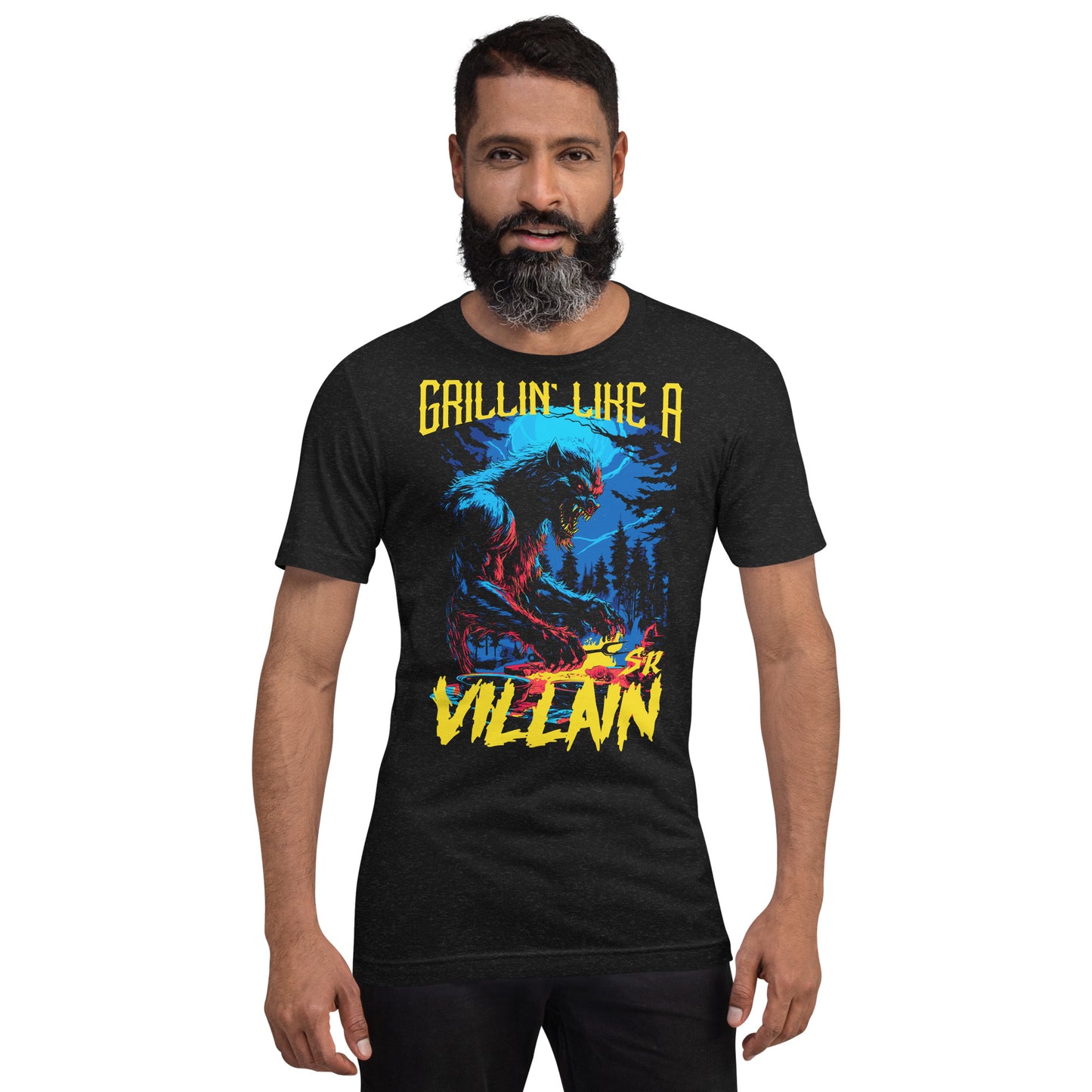 Grillin' like a Villain Werewolf Unisex Retail Fit T-Shirt