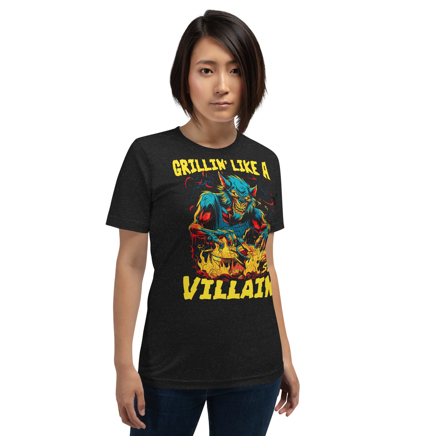 Grillin' like a Villain Werewolf Unisex Retail Fit T-Shirt