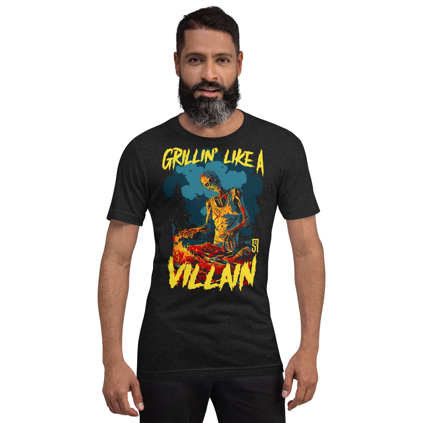 Grillin' like a Villain Zombie Unisex Retail Fit T-Shirt