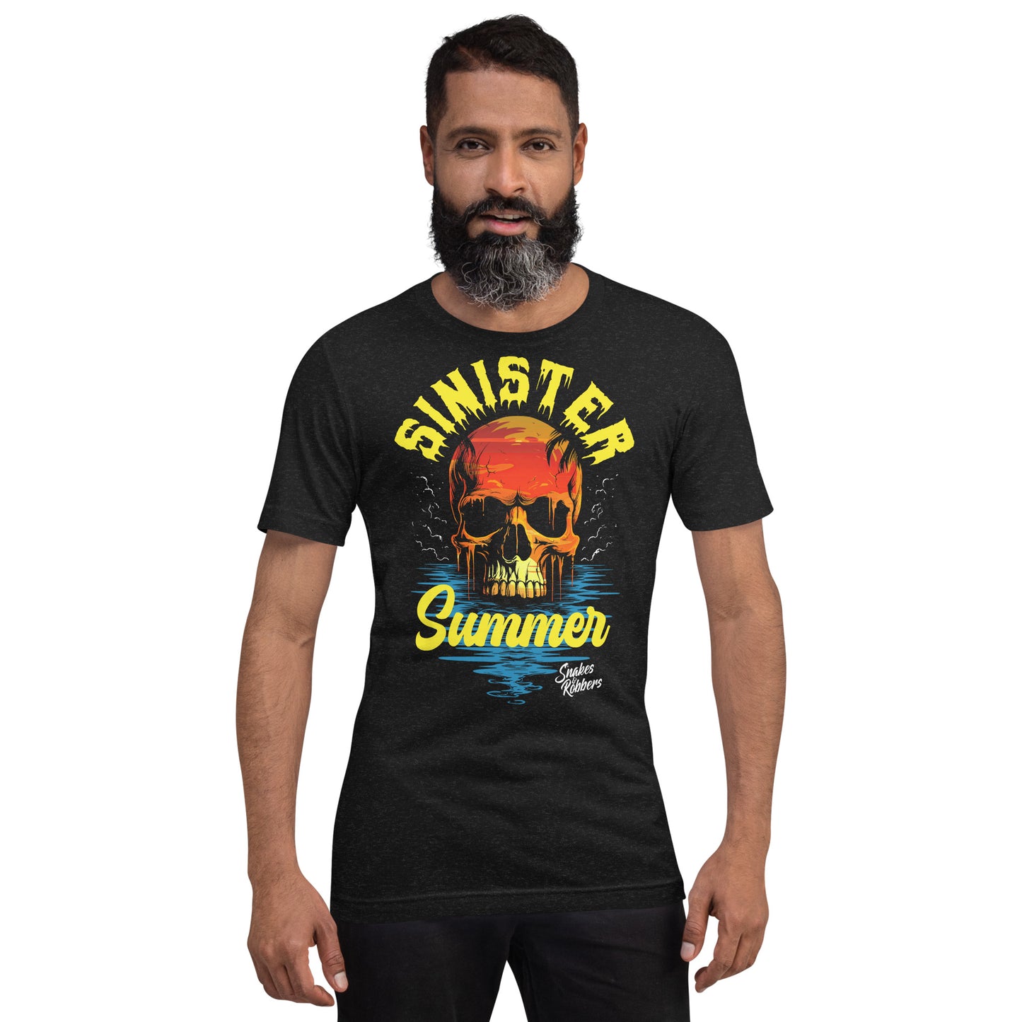 Sinister Summer Skull Sunset Unisex Retail Fit T-Shirt