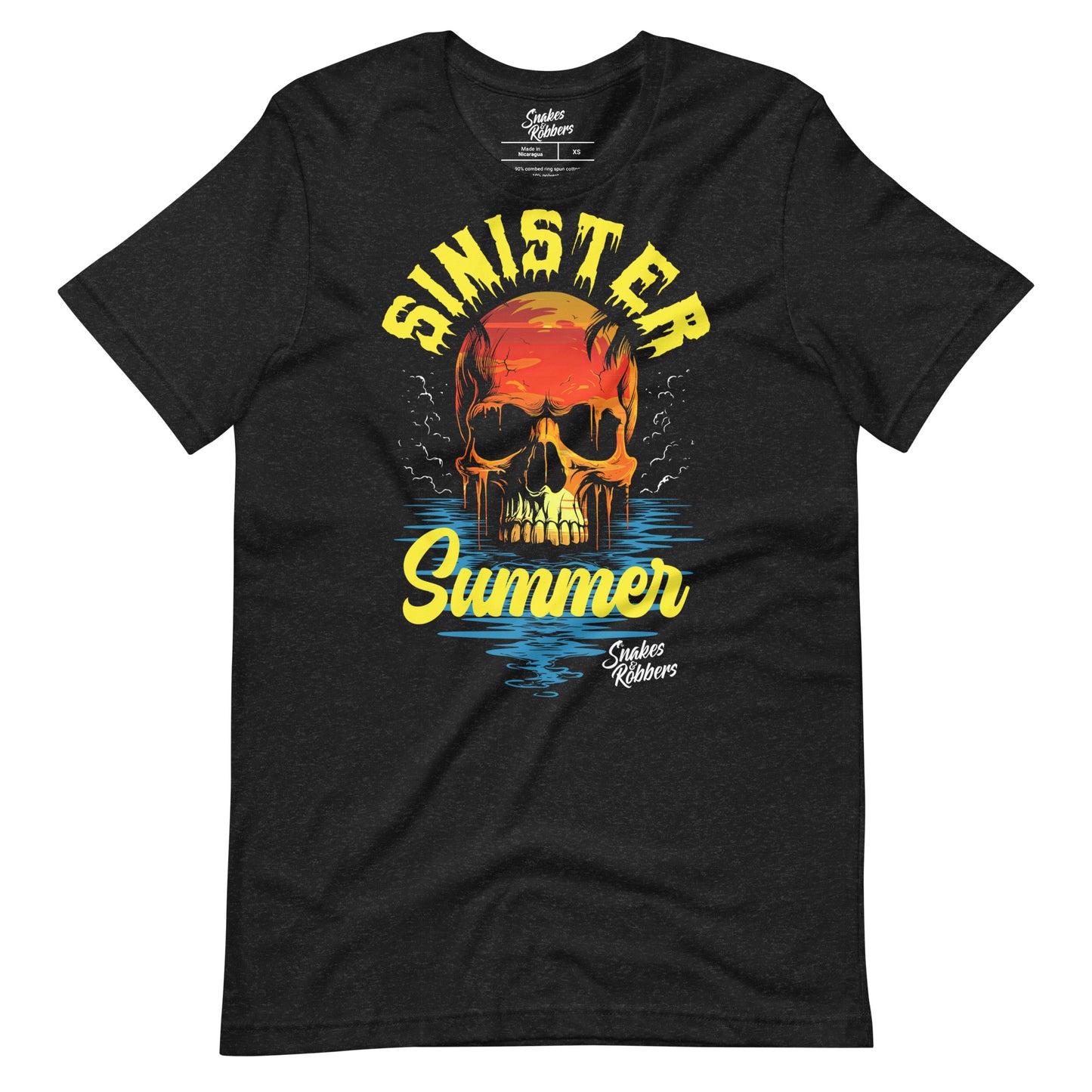 Sinister Summer Skull Sunset Unisex Retail Fit T-Shirt