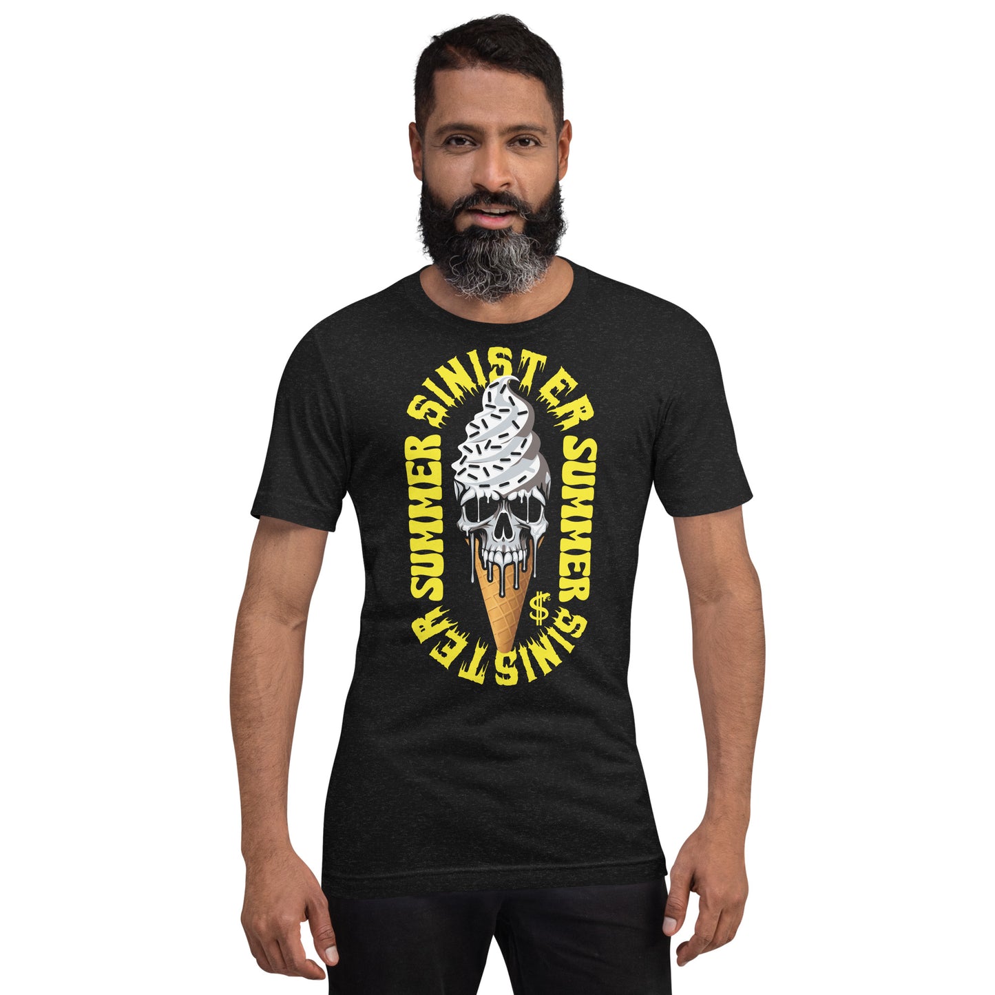 Sinister Summer Skull Ice-cream Unisex Retail Fit T-Shirt