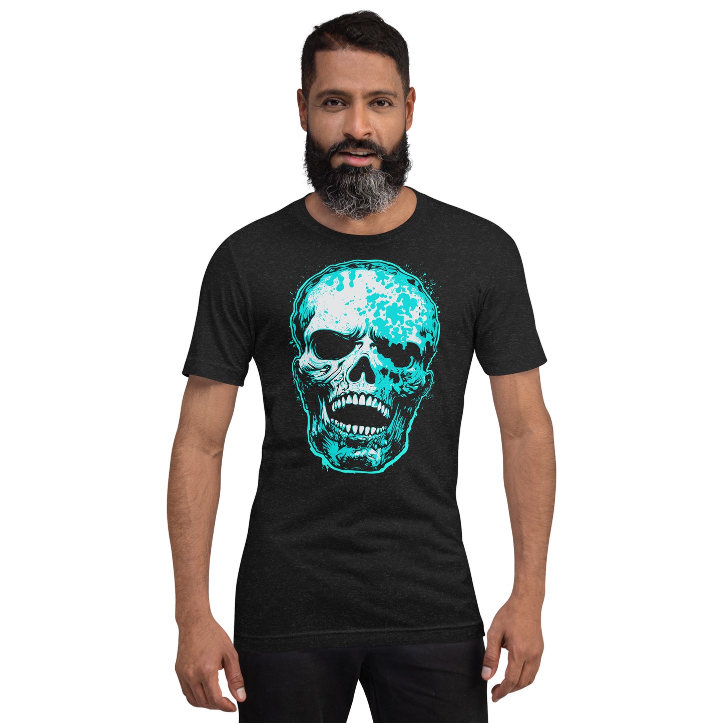 Black Heather Skull Unisex Retail Fit T-shirt