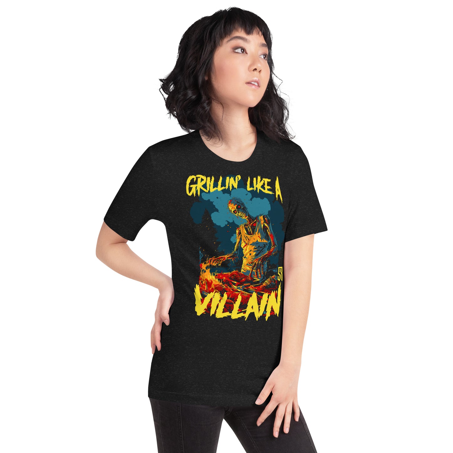 Grillin' like a Villain Zombie Unisex Retail Fit T-Shirt