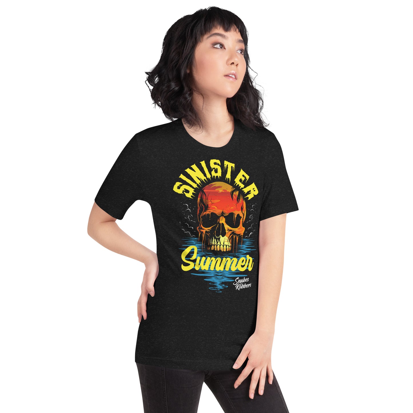 Sinister Summer Skull Sunset Unisex Retail Fit T-Shirt