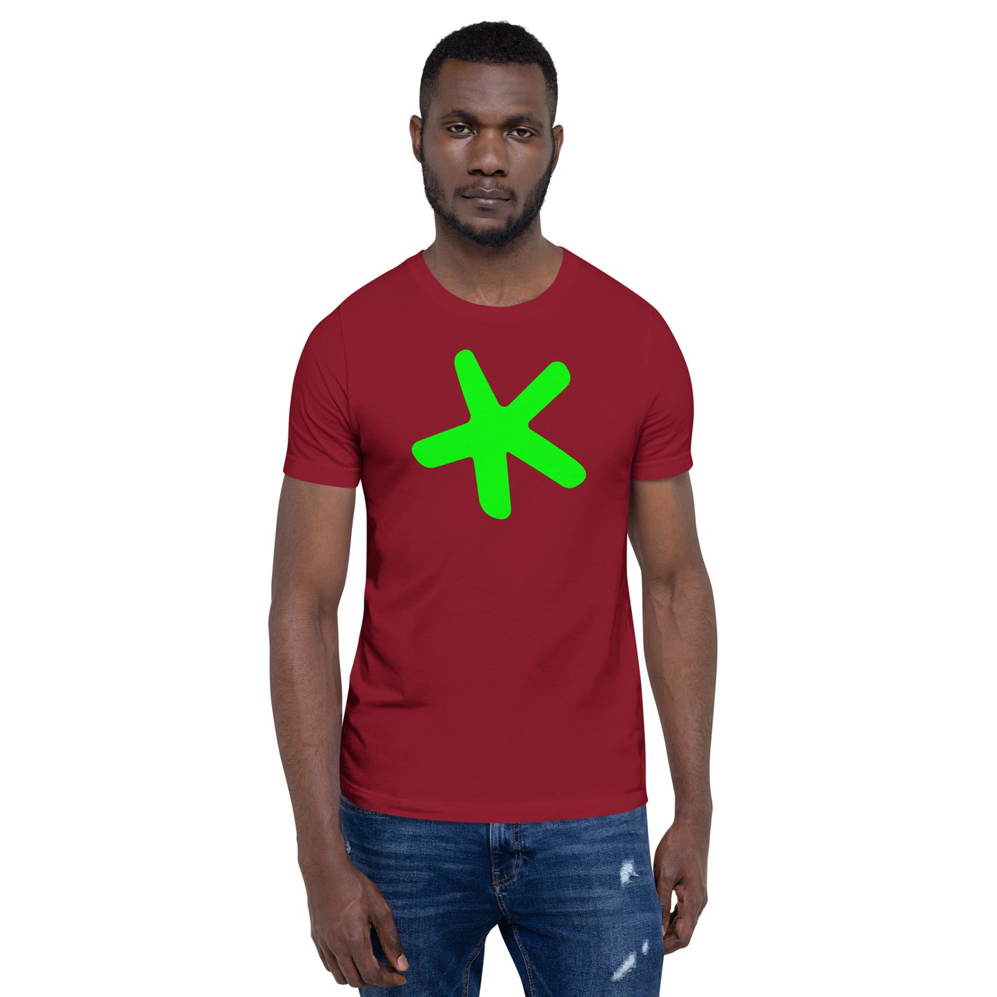 Sketch Book Design Green Star Unisex Retail Fit T-Shirts