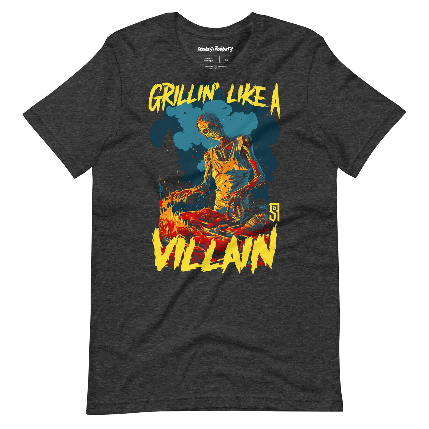 Grillin' like a Villain Zombie Unisex Retail Fit T-Shirt