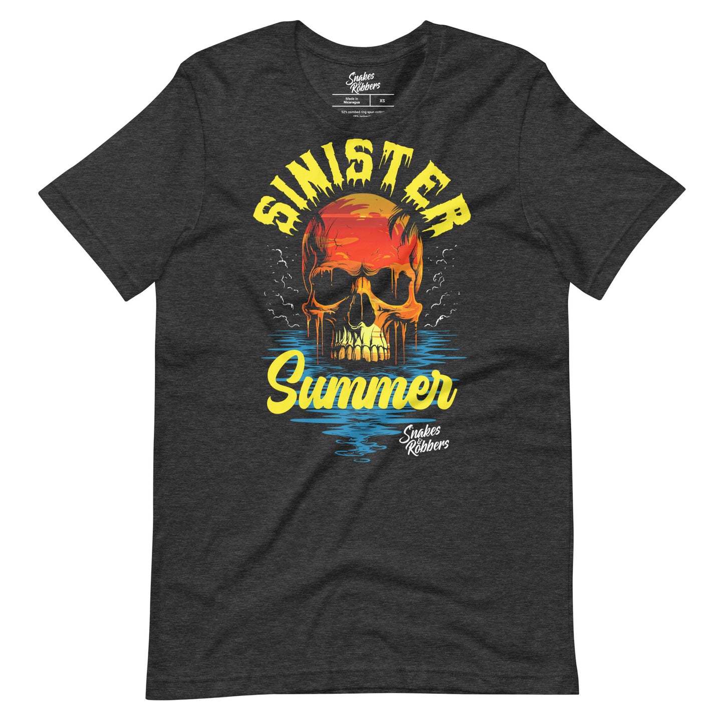 Sinister Summer Skull Sunset Unisex Retail Fit T-Shirt