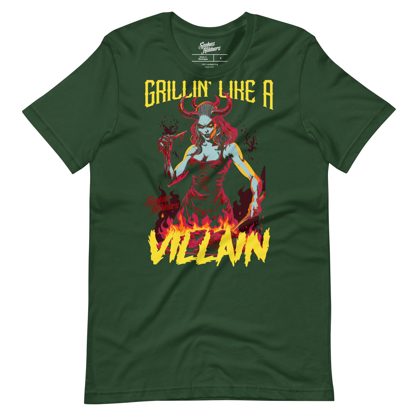 Grillin' Like a Villain Demoness Unisex Retail Fit T-Shirt