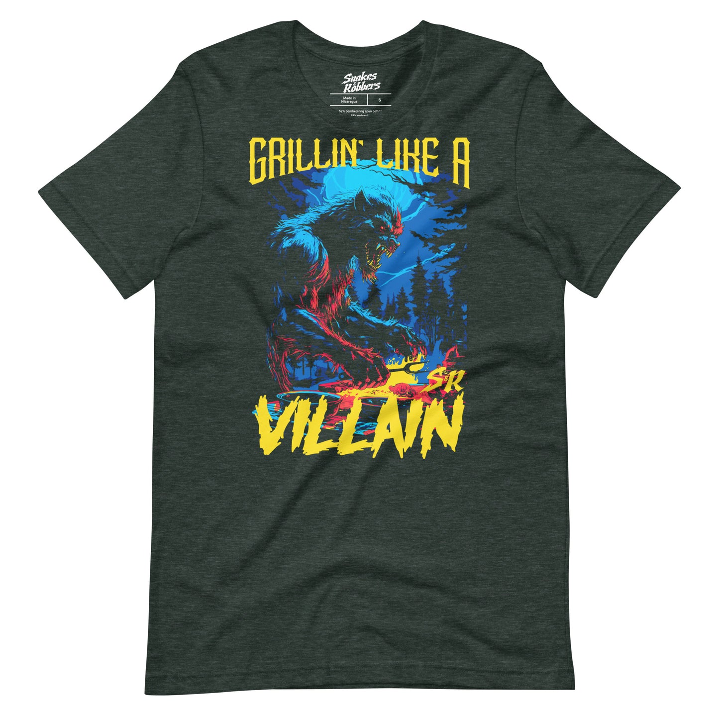 Grillin' like a Villain Werewolf Unisex Retail Fit T-Shirt