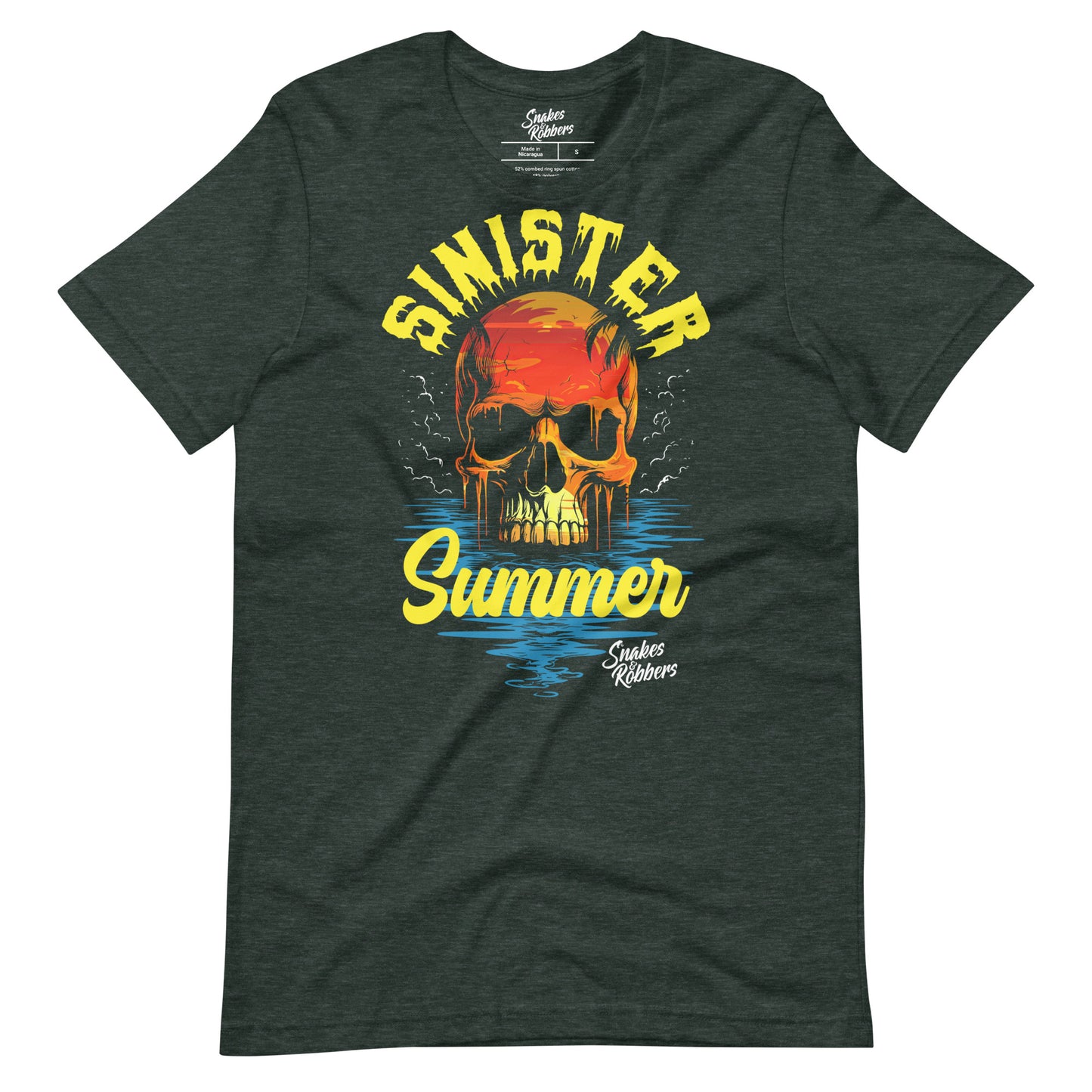 Sinister Summer Skull Sunset Unisex Retail Fit T-Shirt