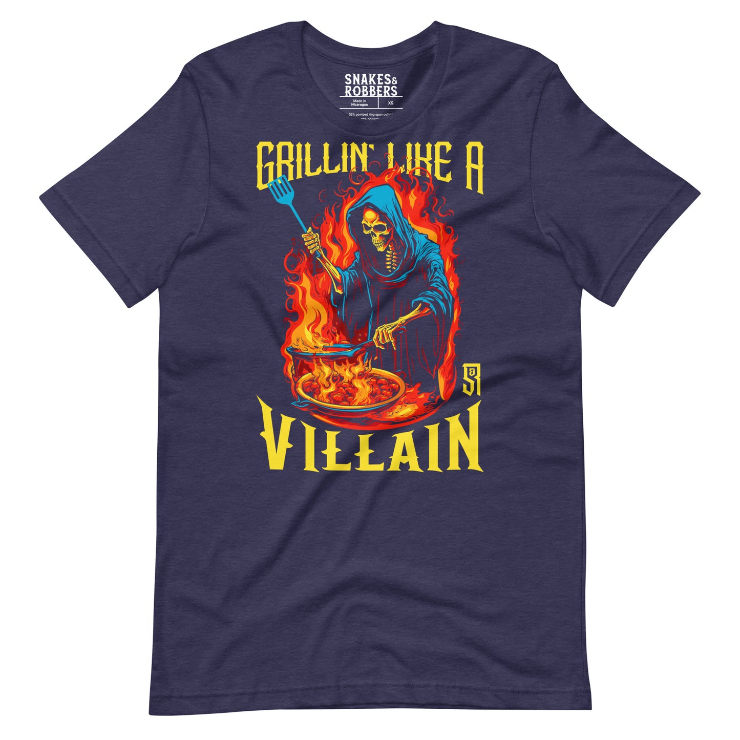 Grillin' like a Villain Grim Reaper Unisex Retail Fit T-Shirt