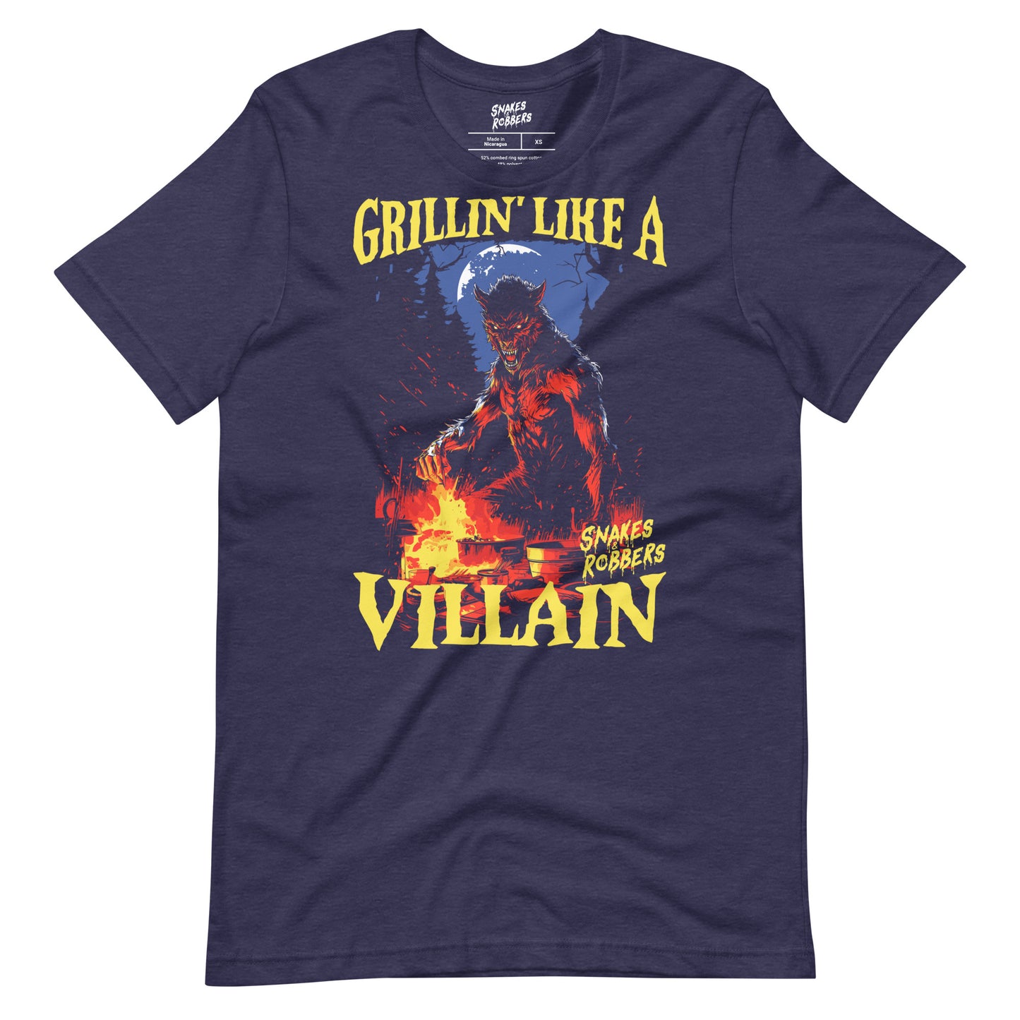 Grillin' like a Villain Werewolf Unisex Retail Fit T-Shirt