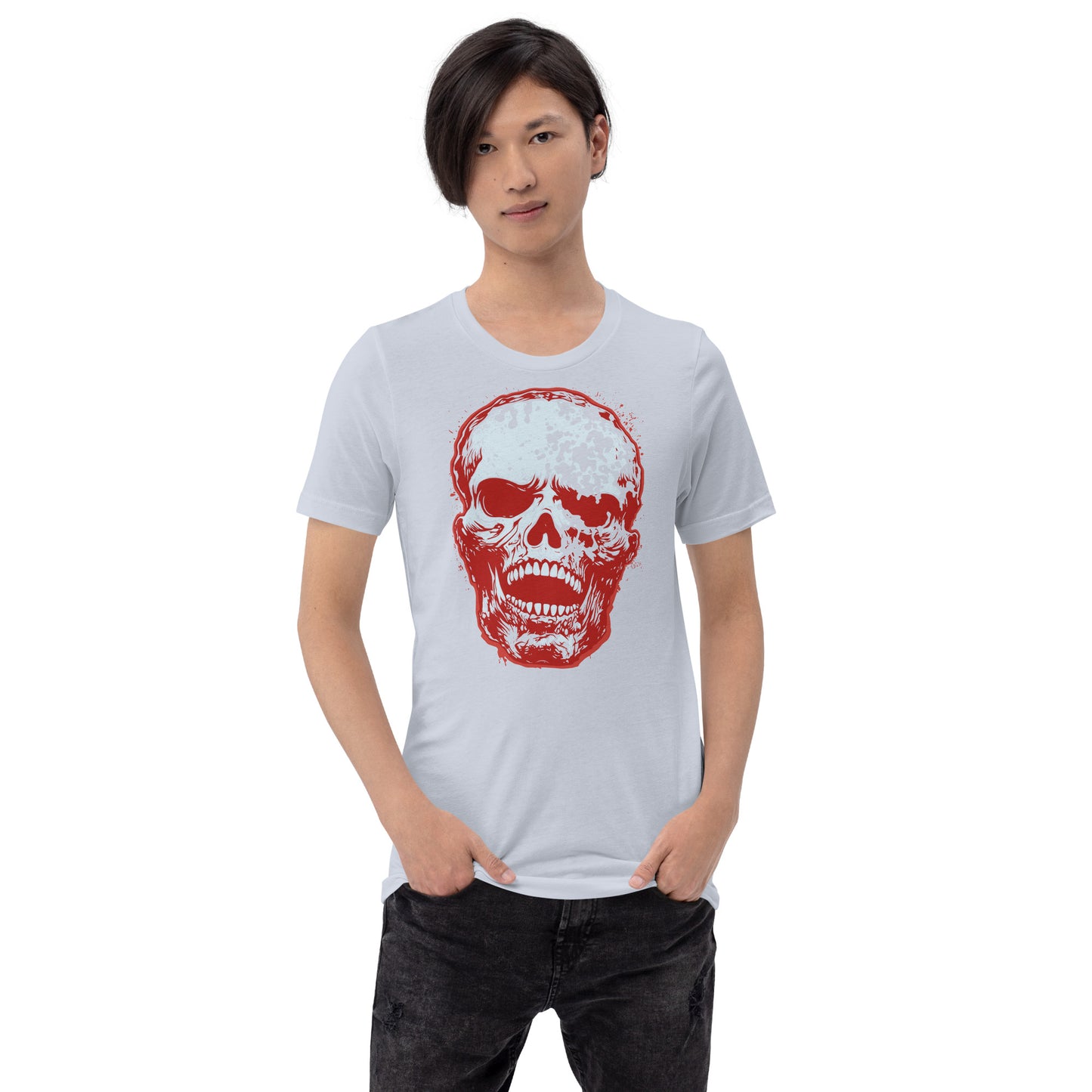 Light Blue Skull Unisex Retail Fit T-shirt