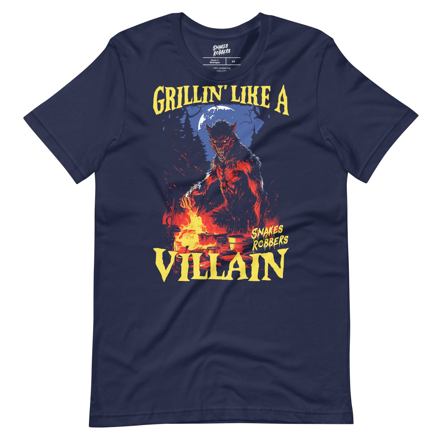 Grillin' like a Villain Werewolf Unisex Retail Fit T-Shirt