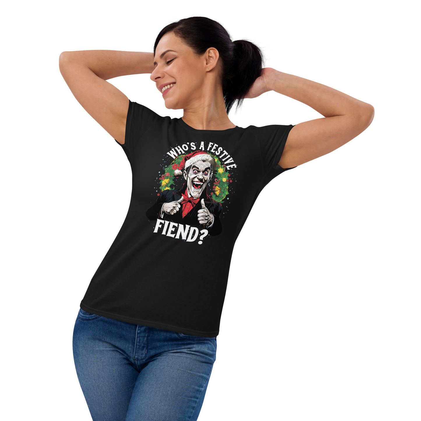 Who's a Festive Fiend? Women's Fashion Fit T-shirt