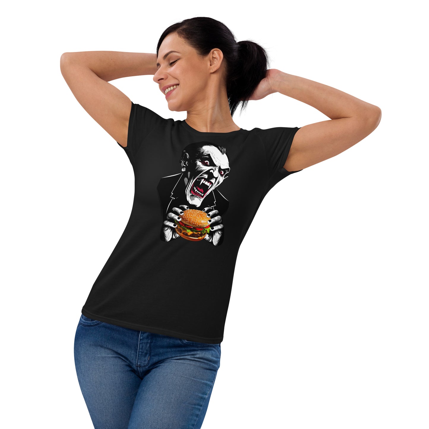 Count Cheese Burger Women's Fashion Fit T-shirt