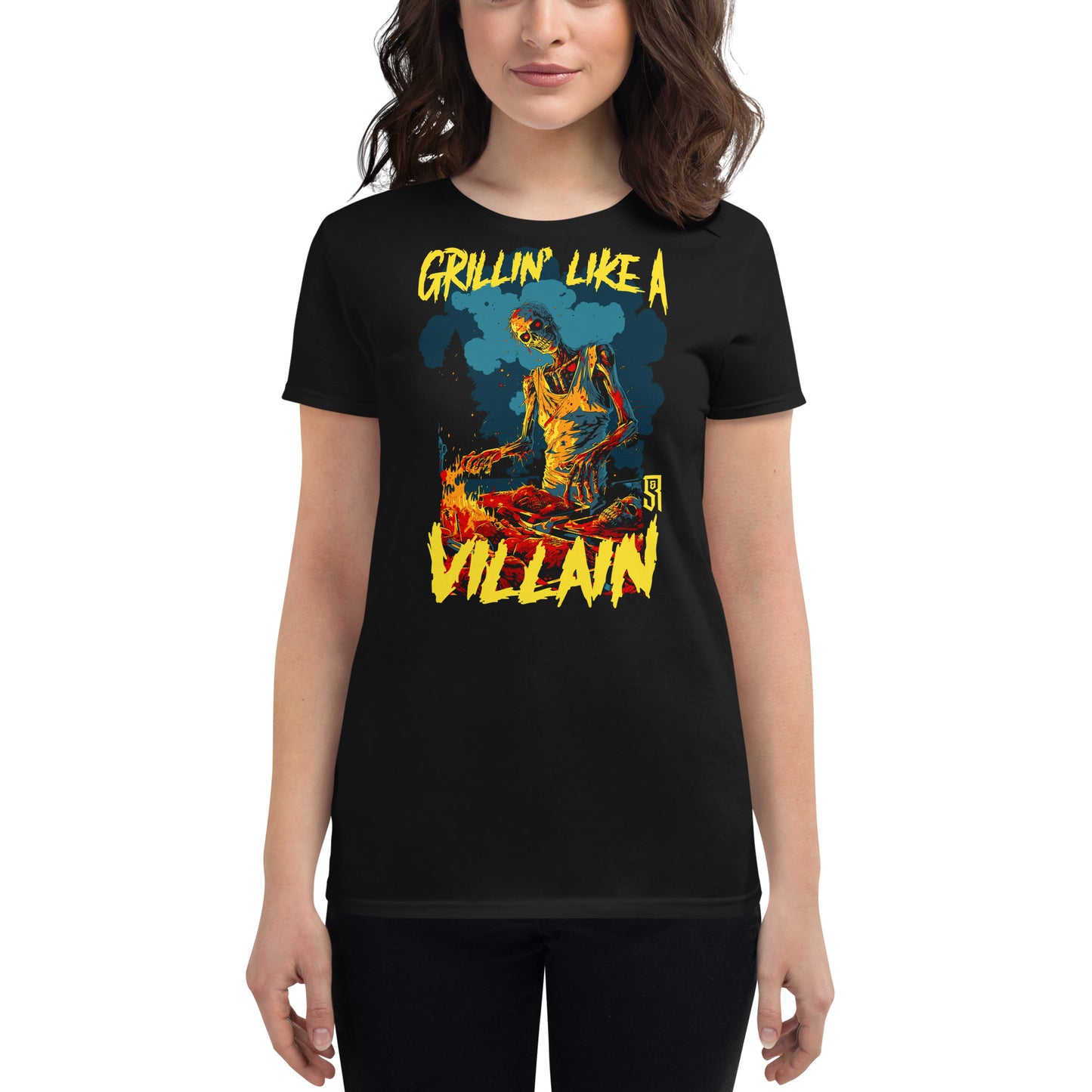 Grillin' like a Villain Zombie Women's Fashion Fit T-shirt