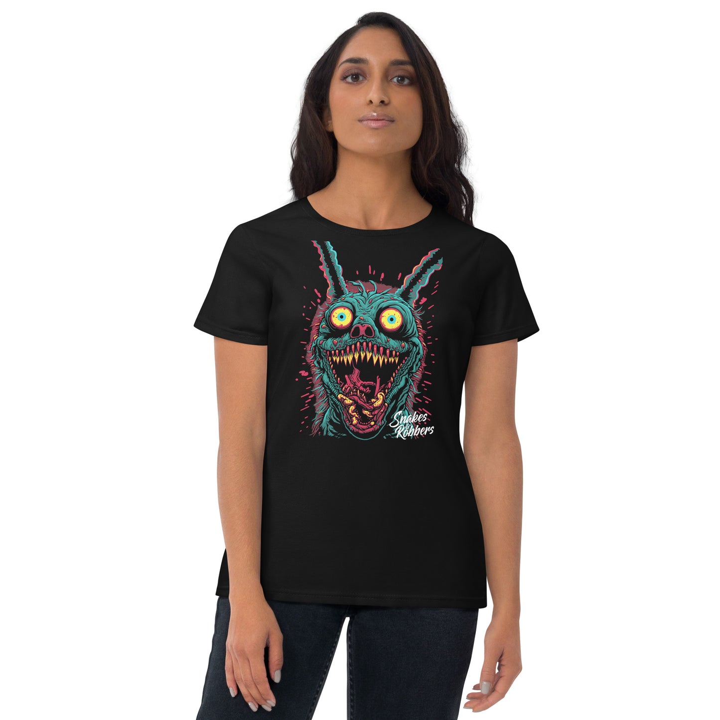 Psychedelic Monster Rabbit Women's Fashion Fit T-shirt