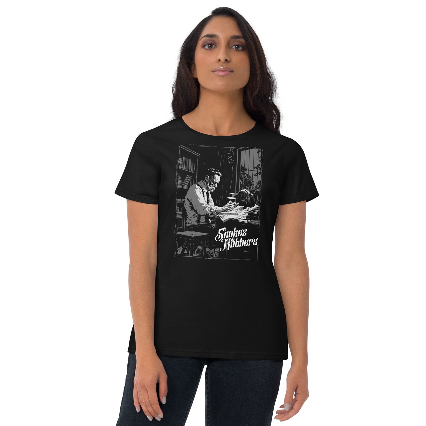 White Collar Frankenstein Women's Fashion Fit T-shirt